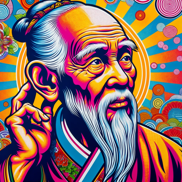 DALL·E 2024-01-25 08.36.33 – An artistic representation of the Confucian concept ‘At sixty, my ear was an obedient organ for the reception of truth.’ The image should capture the DALL·E 2024-01-25 08.36.33 - An artistic representation of the Confucian concept 'At sixty, my ear was an obedient organ for the reception of truth.' The image should capture the